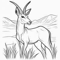 Ausmalbild Antilope