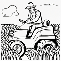 Ausmalbild Bauer, Ernte