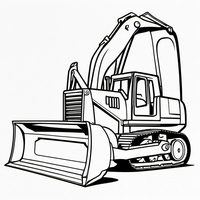 Ausmalbild Bulldozer 1