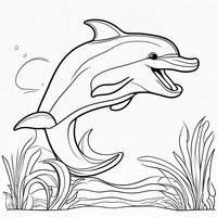 Ausmalbild Delfin 2
