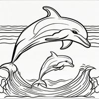 Ausmalbild Delfine