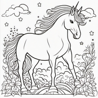 Ausmalbild Einhorn 1