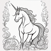 Ausmalbild Einhorn 2