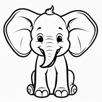 Ausmalbild Elefant 1