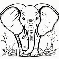 Ausmalbild Elefant 2