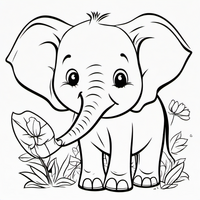 Ausmalbild Elefant 3