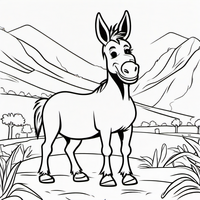 Ausmalbild Esel 1