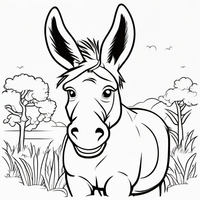 Ausmalbild Esel 2