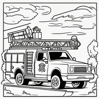 Ausmalbild Feuerwehr 2