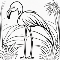 Ausmalbild Flamingo 2
