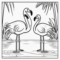 Ausmalbild Flamingos 2