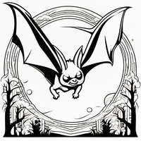 Ausmalbild Fledermaus 2