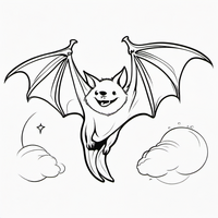 Ausmalbild Fledermaus 3