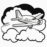 Ausmalbild Flugzeug 1