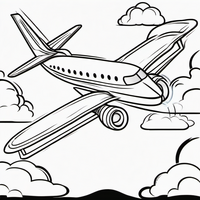 Ausmalbild Flugzeug 3