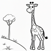 Ausmalbild Giraffe 1