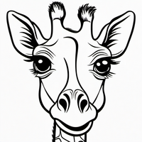 Ausmalbild Giraffe 2
