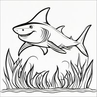 Ausmalbild Hai 2