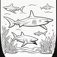 Ausmalbild Haie 2