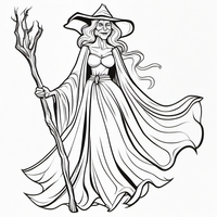 Ausmalbild Hexe 4