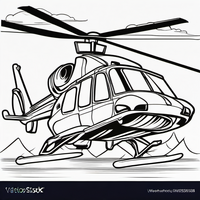 Ausmalbild Hubschrauber 2