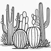Ausmalbild Kakteen 1