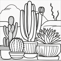 Ausmalbild Kakteen 2
