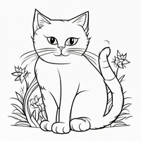 Ausmalbild Katze 3