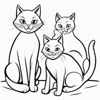 Ausmalbild Katzen 1