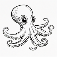 Ausmalbild Krake 1