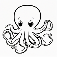 Ausmalbild Krake 2
