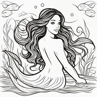 Ausmalbild Meerjungfrau 2