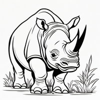Ausmalbild Nashorn