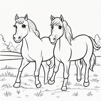 Ausmalbild Pferde