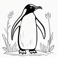 Ausmalbild Pinguin 1