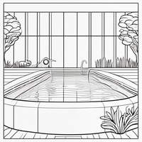 Ausmalbild Swimmingpool 2
