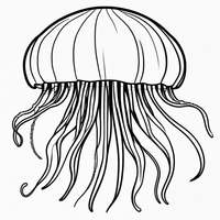 Ausmalbild Qualle 1