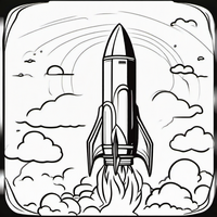 Ausmalbild Rakete 1