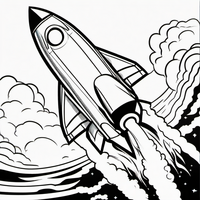 Ausmalbild Rakete 2