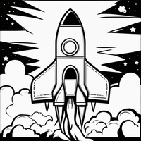Ausmalbild Rakete 4