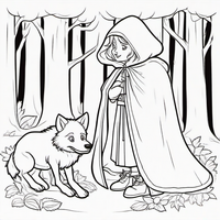 Ausmalbild Rotkäppchen 2