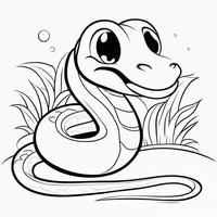 Ausmalbild Schlange 1