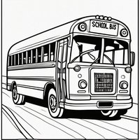 Ausmalbild Schulbus 3