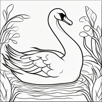 Ausmalbild Schwan 1
