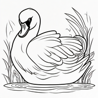 Ausmalbild Schwan 2