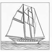 Ausmalbild Segelschiff 1
