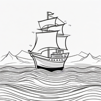 Ausmalbild Segelschiff 2