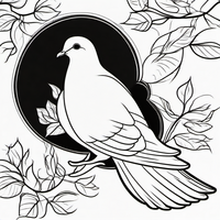Ausmalbild Taube 2
