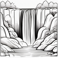 Ausmalbild Wasserfall 1