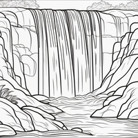 Ausmalbild Wasserfall 2